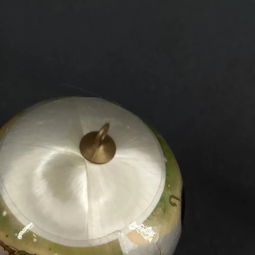 VTG Silk Christmas Ornament Baby deer Shepherd lamb Scenic American Legion 80s